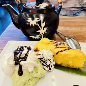 Pier Sushi and Hibachi - Tempura fried Tempura Cheesecakewith ice cream and hot tea - Sushi Bars Near Me - Levittown , Pennsylvania