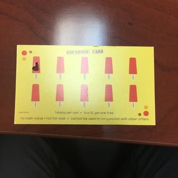 Popbar - Back of rewards card - Desserts Near Me - Anaheim, California Popbar - Back of rewards card - Desserts Near Me - Anaheim, California
