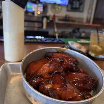 Fox Smokehouse BBQ - Wings with combination buffalo teriyaki sauce, extra charbuffed; $0.75 each during happy hour - Barbeque Near Me - Boulder City, Nevada