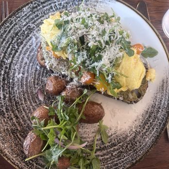 The Pressroom - avocado toast with house potatoes and egg - Cocktail Bars Near Me - San Jose, California The Pressroom - avocado toast with house potatoes and egg - Cocktail Bars Near Me - San Jose, California
