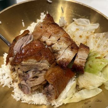 King’s Kitchen - 12/28/2025 - 2 Choices BBQ Combo over Rice (Crispy Roasted Pork & Roasted Duck $11 + $0.25 - Cantonese Near Me - Flushing, New York