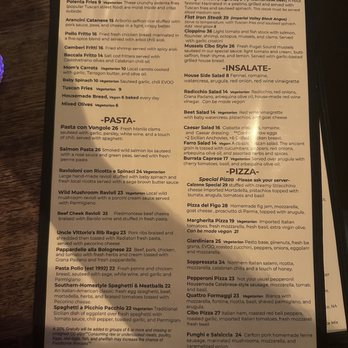 Cibo - Menu as of 3/15/25 - Italian Near Me - Portland, Oregon