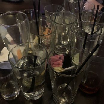 3 Corners Grill & Tap - Lemont - Glasses that sat at the table for over an hour.  Busser passed by numerous times and looked and kept walking. - American Near Me - Lemont, Illinois