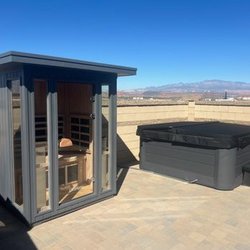 Infared sauna and Sundance Mckinley Sold and set by Red Rock Spas