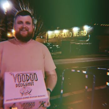 Voodoo Doughnut - Can't wait to enjoy what's inside the pink box! - Donuts Near Me - Portland, Oregon Voodoo Doughnut - Can't wait to enjoy what's inside the pink box! - Donuts Near Me - Portland, Oregon