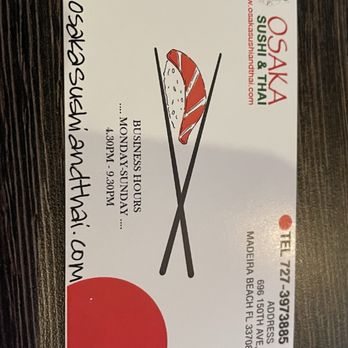 Osaka Sushi & Thai Restaurant - Sushi Bars Near Me - Madeira Beach, Florida Osaka Sushi & Thai Restaurant - Sushi Bars Near Me - Madeira Beach, Florida