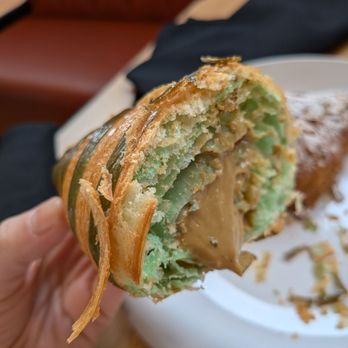 La Croissanterie Denver - Pistachio croissants in cross section - Bakeries Near Me - Denver, Colorado La Croissanterie Denver - Pistachio croissants in cross section - Bakeries Near Me - Denver, Colorado