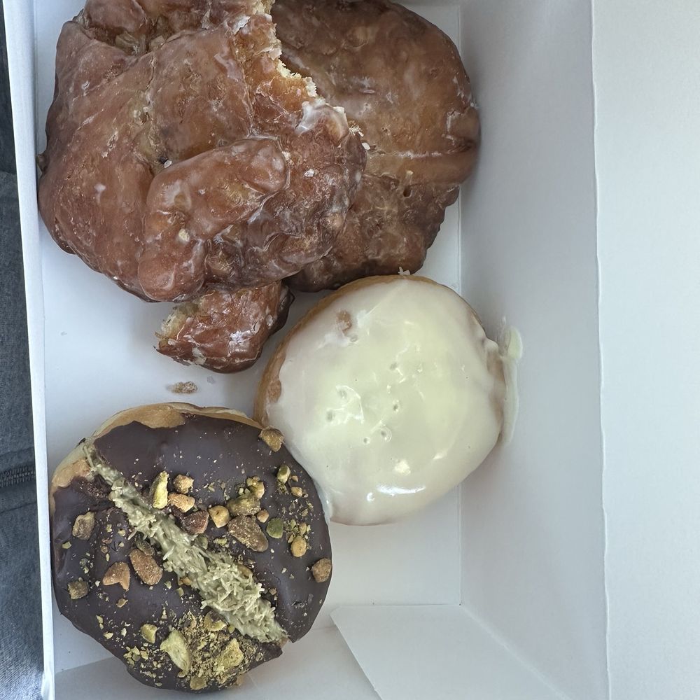 apple fritters, lemon blueberry, dubai chocolate donut apple fritters, lemon blueberry, dubai chocolate donut