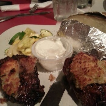 ShoeBooties Cafe - Blue cheese topped steak with baked potato and vegetable blend of the day - American Near Me - Murphy, North Carolina ShoeBooties Cafe - Blue cheese topped steak with baked potato and vegetable blend of the day - American Near Me - Murphy, North Carolina