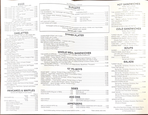 Menu photo 8 The Camellia Grill New Orleans, LA Menu photo 8 The Camellia Grill New Orleans, LA