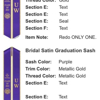 Pride Sash - What I had ordered -- The top is the econ sash with purple and gold and the bottom is bio/psych in purple and metallic gold. - Accessories Near Me - Hawthorne, California Pride Sash - What I had ordered -- The top is the econ sash with purple and gold and the bottom is bio/psych in purple and metallic gold. - Accessories Near Me - Hawthorne, California