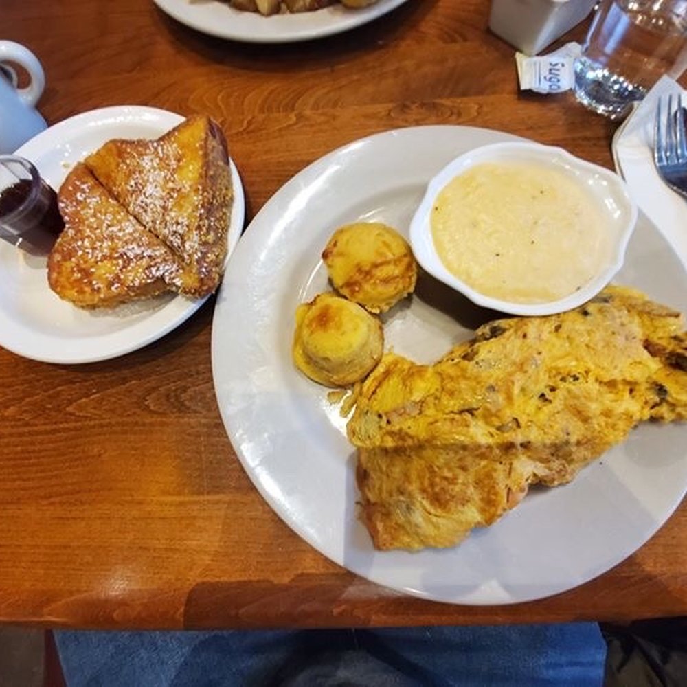 Wishbone - Cajun omelette and corn flakes French Toast - Breakfast & Brunch Near Me - Chicago, Illinois