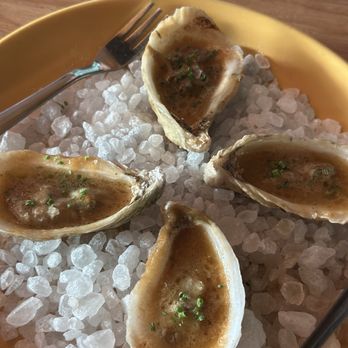 Maie Day - Grilled oyster with BBQ butter - New American Near Me - Austin, Texas