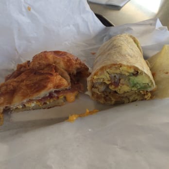 Phanny's - Sharing a breakfast burrito and supreme croissant sandwich yum! - Breakfast & Brunch Near Me - Redondo Beach, California Phanny's - Sharing a breakfast burrito and supreme croissant sandwich yum! - Breakfast & Brunch Near Me - Redondo Beach, California