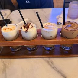 Signature Flight 4 gourmet flavored iced coffees