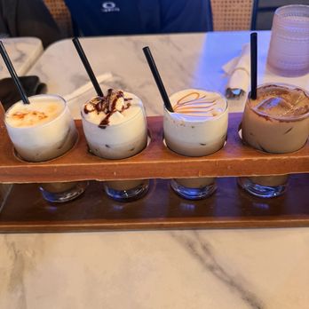 Haven Haus Cafe - Signature Flight 4 gourmet flavored iced coffees - Breakfast & Brunch Near Me - Rancho Cucamonga, California