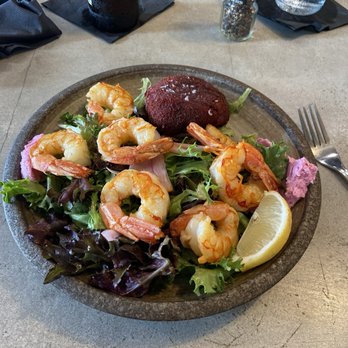 The Docks Restaurant + Raw Bar - Encrusted beet salad with pink shrimp caught off Key West. - Seafood Near Me - Key West, Florida The Docks Restaurant + Raw Bar - Encrusted beet salad with pink shrimp caught off Key West. - Seafood Near Me - Key West, Florida