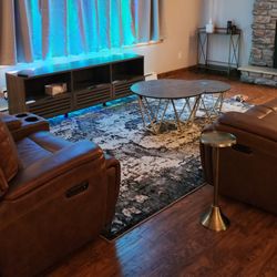 The Sofa Store - Basset sofa and loveseat w/console, elec, lumbar