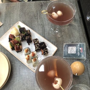 Union - Lychee Martinis and Black Rice Sushi Roll Sampler - Japanese Near Me - Chicago, Illinois Union - Lychee Martinis and Black Rice Sushi Roll Sampler - Japanese Near Me - Chicago, Illinois