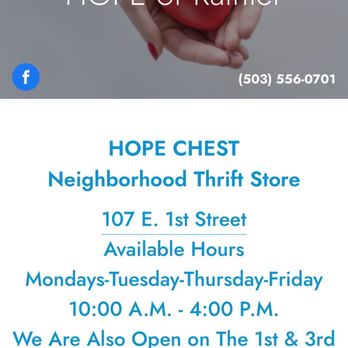 Hope Of Rainier - Hope hours - Community Service/Non-Profit Near Me - Rainier, Oregon Hope Of Rainier - Hope hours - Community Service/Non-Profit Near Me - Rainier, Oregon