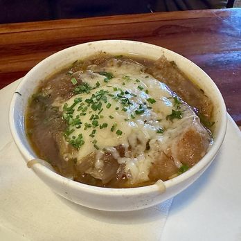 Toulouse Petit Kitchen & Lounge - French Onion Soup. A bit too sweet for me. - Seafood Near Me - Seattle, Washington