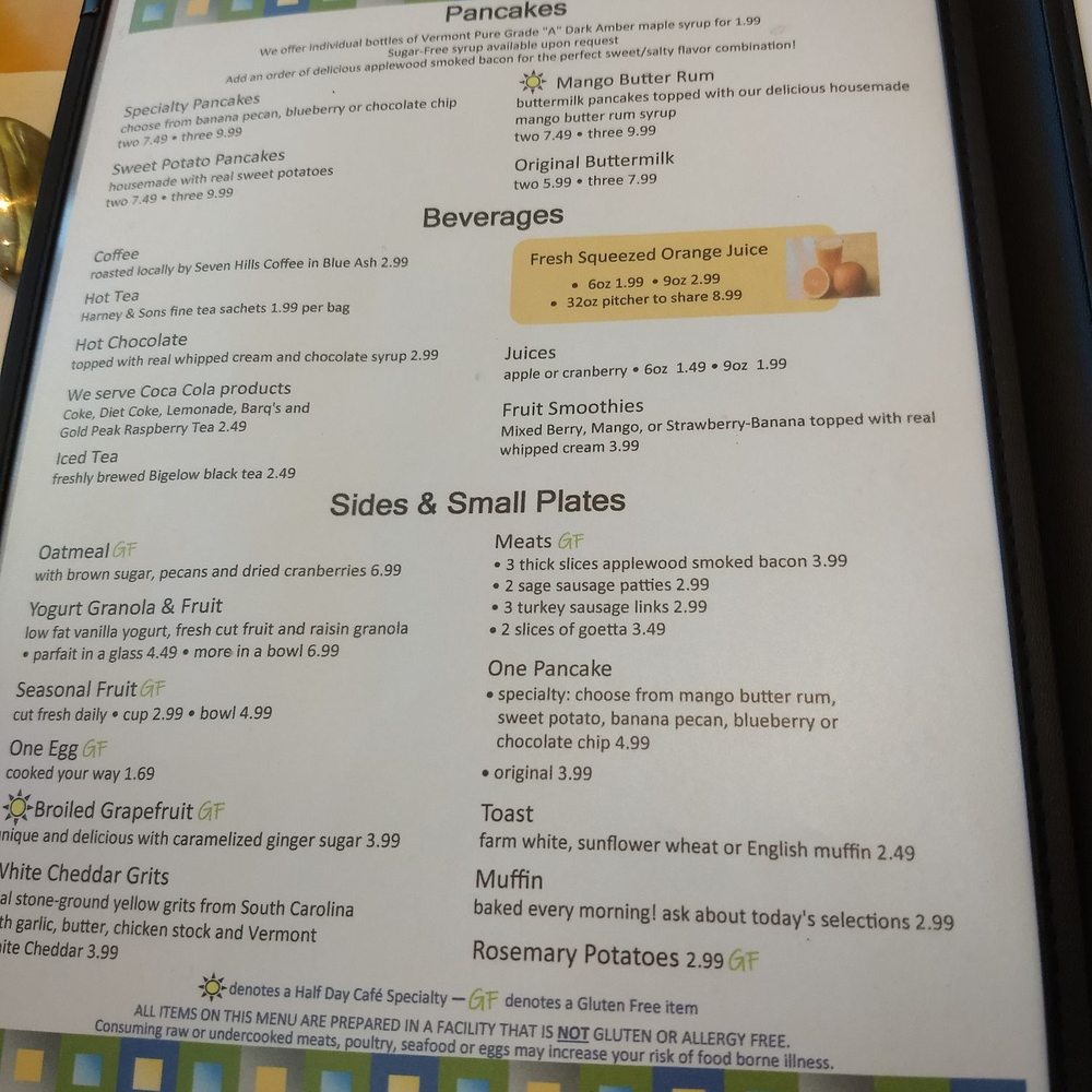 Half Day Cafe - Menu - Breakfast & Brunch Near Me - Mason, Ohio