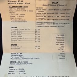 Mimmie's Pizza - Menu