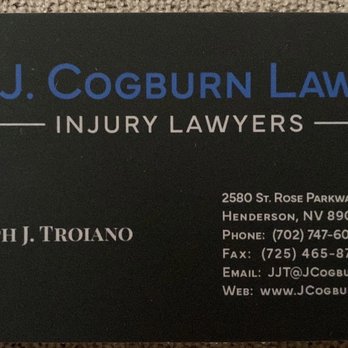 Cogburn Davidson - Joseph Troiano business card - Personal Injury Law Near Me - Henderson, Nevada