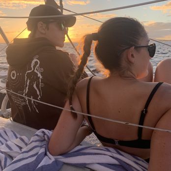 Oahu Catamarans - Sitting out on the front of the boat relaxing in the ocean air. - Boat Charters Near Me - Honolulu, Hawaii
