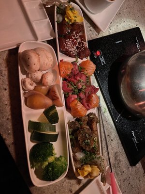 Photo of The Melting Pot - Reston, VA, US. THE MEATSSS!!! Oh and I guess the veggies too