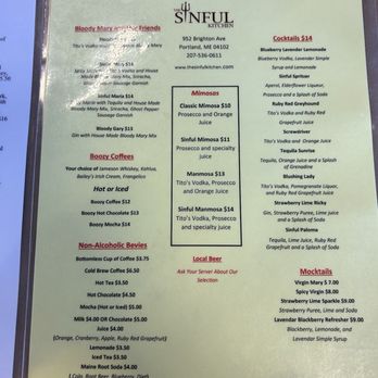 The Sinful Kitchen - Menu - Breakfast & Brunch Near Me - Portland, Maine