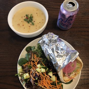 MJ's Cafe - Cauliflower soup, cauliflower wrap and side salad. - Vegan Near Me - Baton Rouge, Louisiana MJ's Cafe - Cauliflower soup, cauliflower wrap and side salad. - Vegan Near Me - Baton Rouge, Louisiana