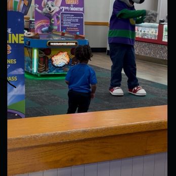 Chuck E. Cheese - His first time getting that close to chuckee. Lol - Pizza Near Me - Rancho Cucamonga, California Chuck E. Cheese - His first time getting that close to chuckee. Lol - Pizza Near Me - Rancho Cucamonga, California