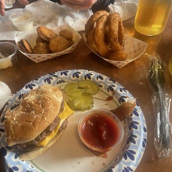 The Chuck Box - Double Burger split with other half - Burgers Near Me - Tempe, Arizona