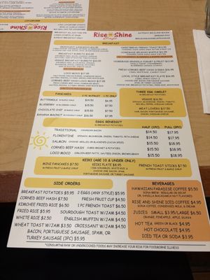 Menu photo 1 Rise and Shine Cafe Mililani, HI