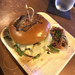The Highlands Tavern - Prime rib sandwich with side of chilled soba noodles