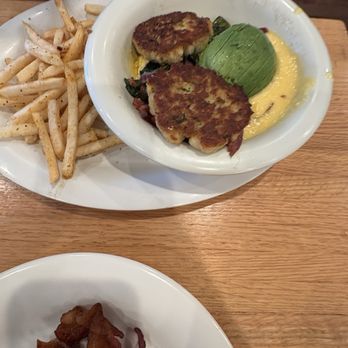 Eggs Up Grill - Crab-ocado Scrambler and fries - Breakfast & Brunch Near Me - Ladson, South Carolina