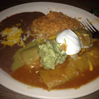 Juan's Place - 2 enchiladas! One with green sauce, one with red. My fav!! - Mexican Near Me - Berkeley, California