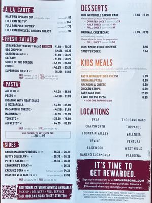 Menu photo 4 Stonefire Grill Valencia, CA