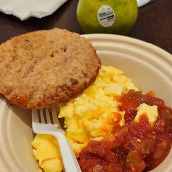 TownePlace Suites - scrambled eggs, turkey sausage patty and salsa - Hotels Near Me - Wrentham, Massachusetts TownePlace Suites - scrambled eggs, turkey sausage patty and salsa - Hotels Near Me - Wrentham, Massachusetts