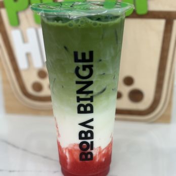 Boba Binge - L6. Strawberry Matcha Latte - Coffee & Tea Near Me - Oakland, California Boba Binge - L6. Strawberry Matcha Latte - Coffee & Tea Near Me - Oakland, California