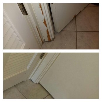 ABC Handyman Hawaii - Dog chewed on the molding on the door frame and door. John skillfully repaired it! Good as new! - Handyman Near Me - Honolulu, Hawaii ABC Handyman Hawaii - Dog chewed on the molding on the door frame and door. John skillfully repaired it! Good as new! - Handyman Near Me - Honolulu, Hawaii