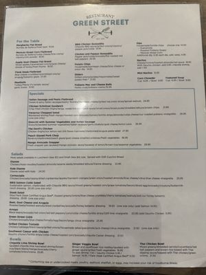 Menu photo 1 Green Street Restaurant Pasadena, CA Menu photo 1 Green Street Restaurant Pasadena, CA