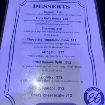 Kitchen 86 - Menu 9/2026 - Bars Near Me - Palm Desert, California Kitchen 86 - Menu 9/2026 - Bars Near Me - Palm Desert, California