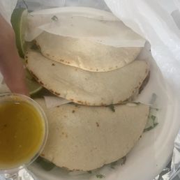 3 barbacoa tacos with green salsa sooo good You have an option to sit and dine in the patio area 3 barbacoa tacos with green salsa sooo good You have an option to sit and dine in the patio area