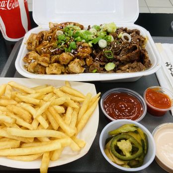 Joy Cook Grill - Half/half teriyaki large Small french fries - Japanese Near Me - Ontario, California