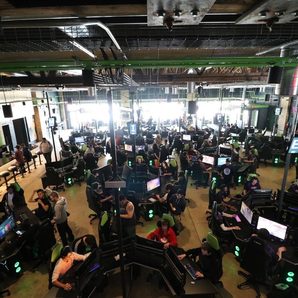 Ignite Arcade - Taken from a loft area with additional computers. This was taken in April 2019 during the Chicago OW Lakeside Showdown tournament. - Bars Near Me - Skokie, Illinois