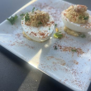 Virgil's Gullah Kitchen & Bar - DEVILED CRAB EGGS - Southern Near Me - Atlanta, Georgia Virgil's Gullah Kitchen & Bar - DEVILED CRAB EGGS - Southern Near Me - Atlanta, Georgia