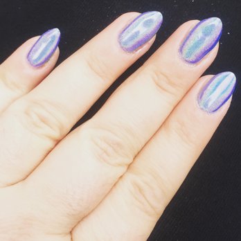 Soak Nails - Hologram over purple - Nail Salons Near Me - Encino, California Soak Nails - Hologram over purple - Nail Salons Near Me - Encino, California