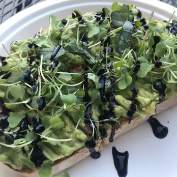 Smashed Avocado Toast - The Classic (with added microgreens and balsamic) - Food Stands Near Me